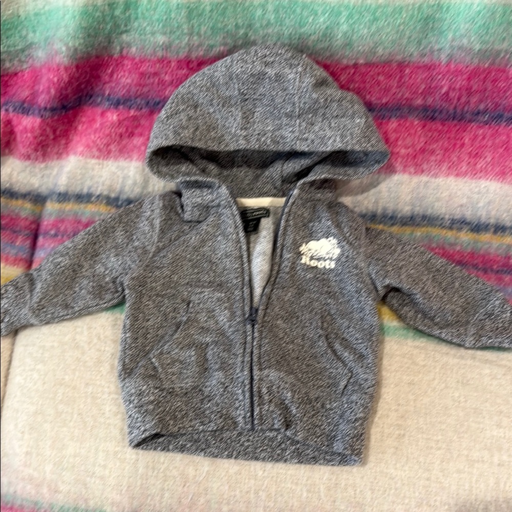 Roots Gray Hooded Sweatshirt with Logo